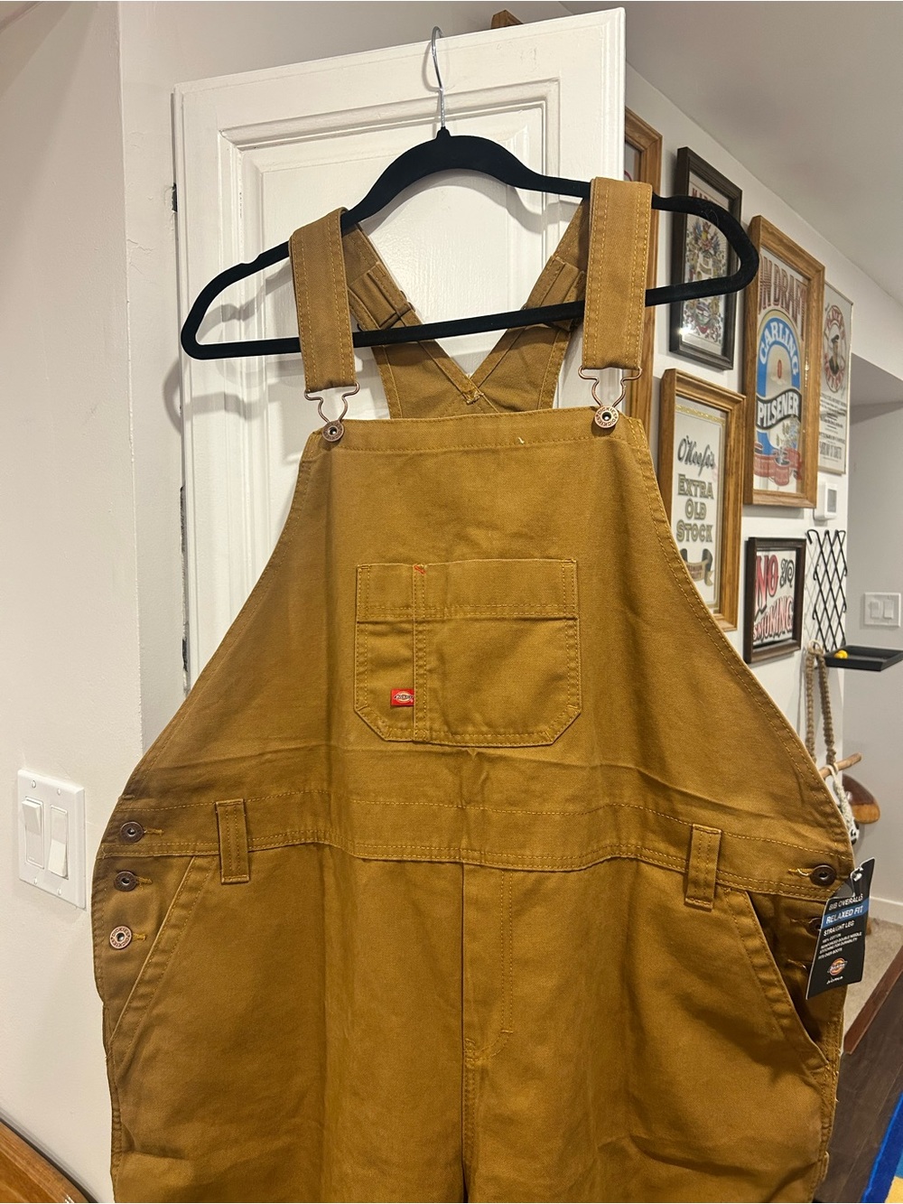 Dickies Tan Bib Overalls - Relaxed Fit